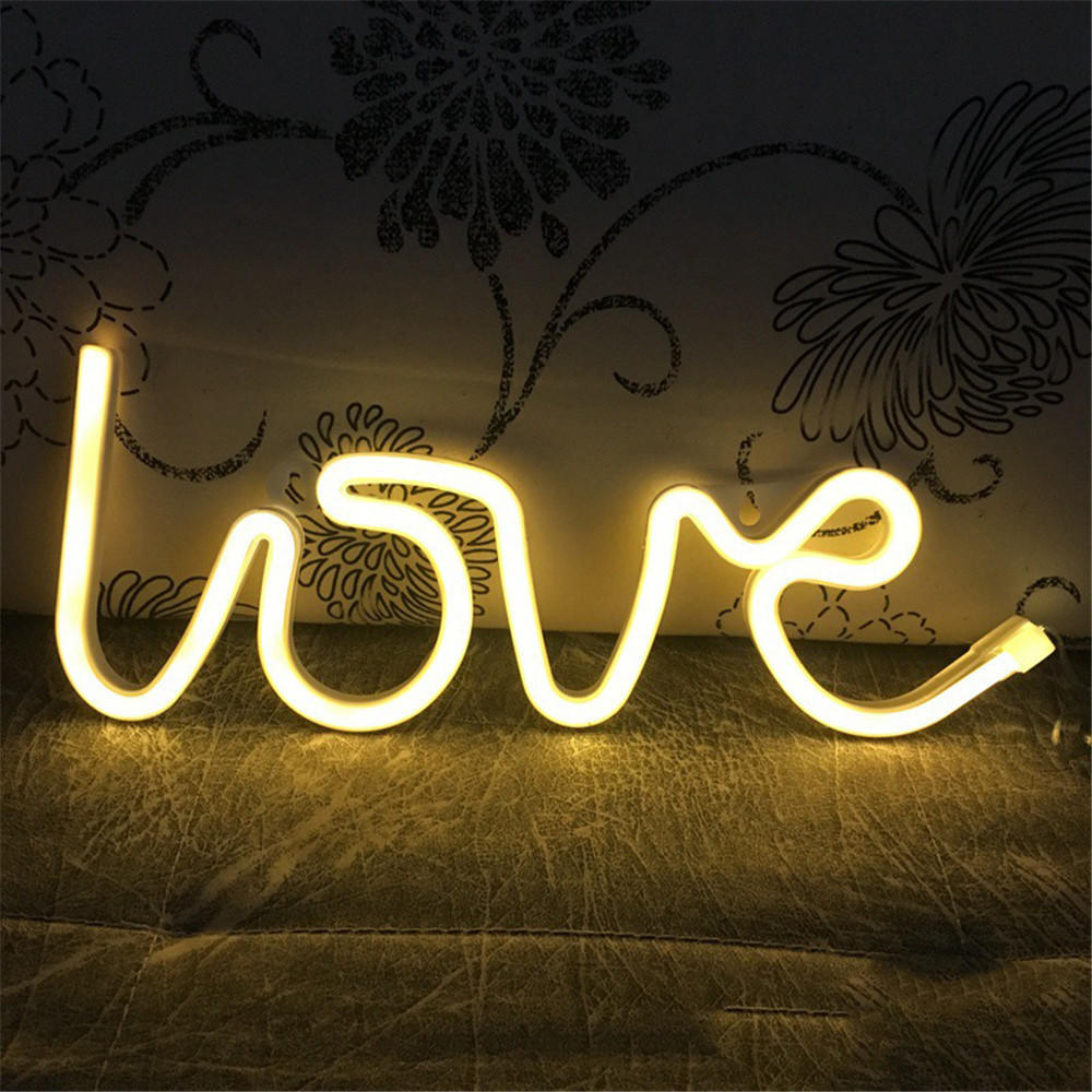 Световая надпись Love, 13*35 см. Теплый белый, 1 шт.