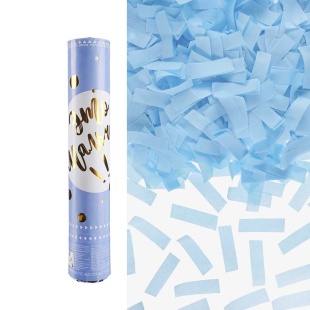 Пневмохлопушка (12/30 см), Гендер Пати, Это Мальчик!, Прямоугольники тишью, Голубой, 1 шт.