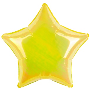Шар (18''/46 см) Звезда, (надув воздухом), Желтый, Хамелеон, 1 шт. в уп.