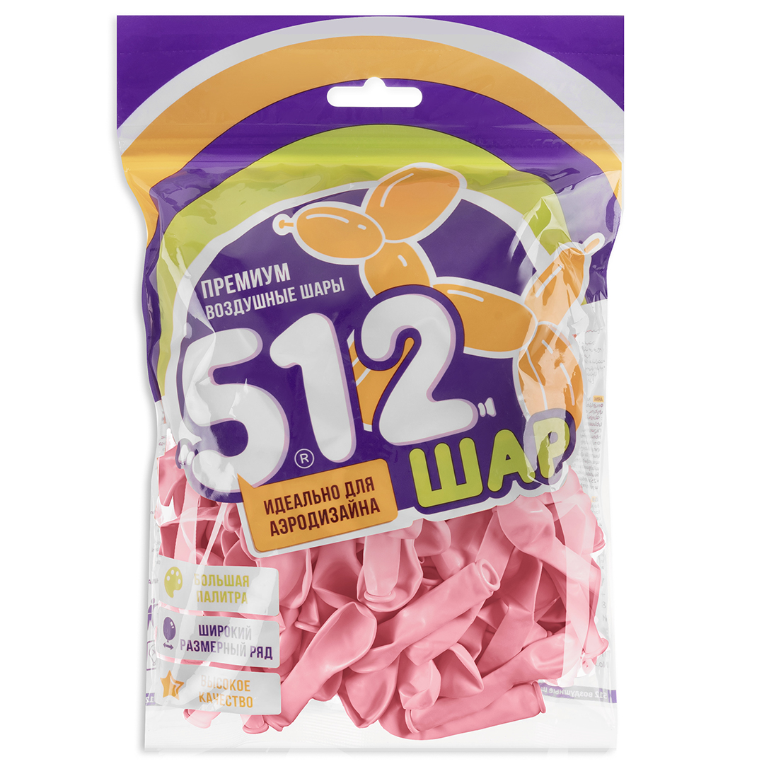 Шар (5''/13 см), Светло-розовый, пастель, 100 шт.