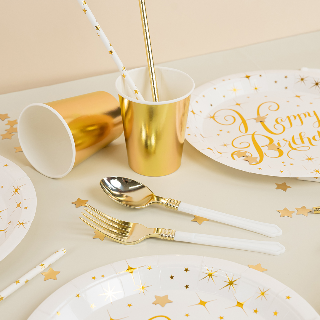 Стаканы (250 мл) Золото, Металлик, 6 шт.