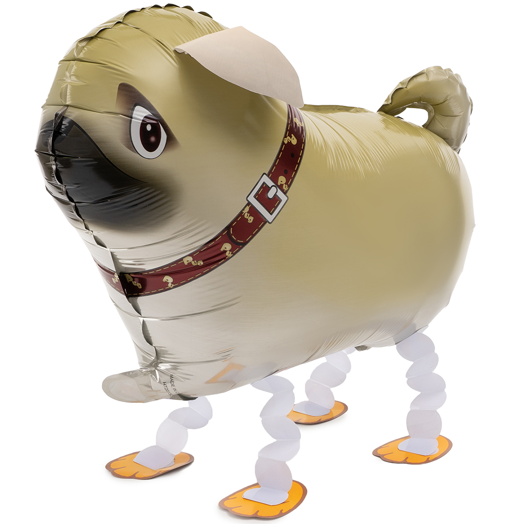 Шар 3D (23''/58 см) Ходячая Фигура, Мопс, 1 шт.