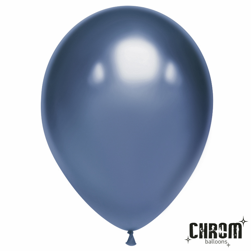 Шар (10''/25 см), Полуночно-синий, хром, 50 шт.
