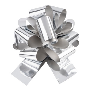 Бант Шар, Серебро, Металлик, 21 см, 1 шт. в упак. 