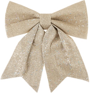 Декоративный бант Праздничный, Шампань, с блестками, 30*35 см, 1 шт. в упак. 
