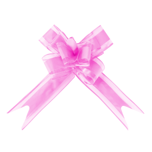 Текстильный бант Бабочка, Широкая полоса, Розовый, 15 см, 10 шт. в упак. 