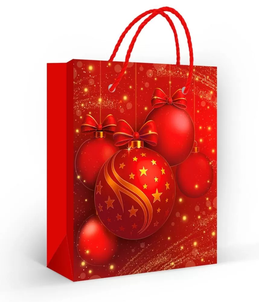 Пакет подарочный, Новогодние шарики, 13,5*11 см, 1 шт.