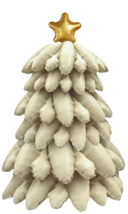 Шар 3D (51''/130 см) Фигура, Новогодняя елка, Кремовый, Сатин, 1 шт. в уп.
