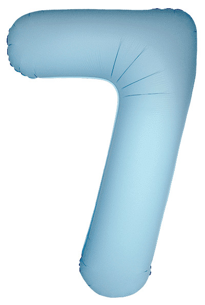 Шар (40''/102 см) Цифра, 7 Slim, Светло-голубой, Матовый, 1 шт. в уп.