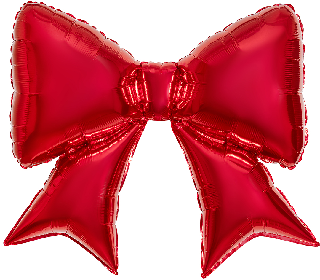 Шар (39''/99 см) Фигура, Бант, Красный, 1 шт. в уп.
