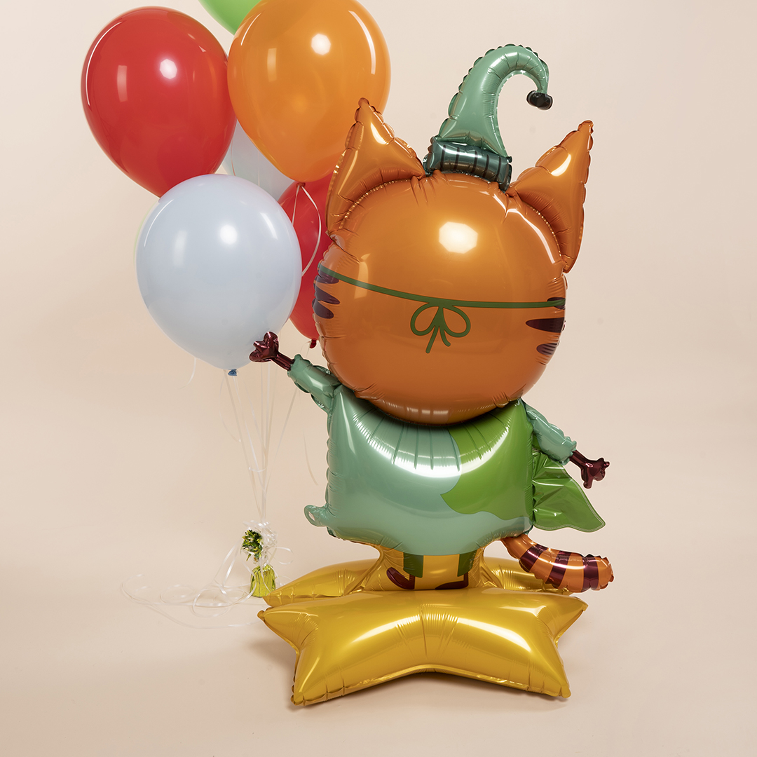 Шар 3D (54''/137 см) Фигура на подставке, Три Кота, Компот, 1 шт. в уп.