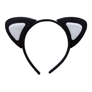 Ободок Кошечка, Черный/Белый, 1 шт. 