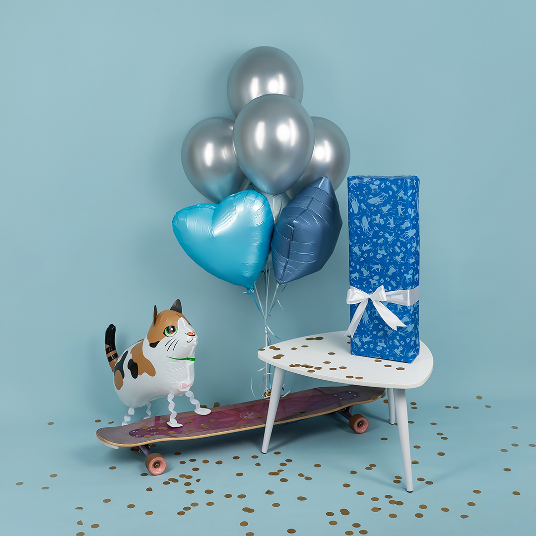 Шар 3D (24''/61 см) Ходячая Фигура, Пятнистый котенок, 1 шт.