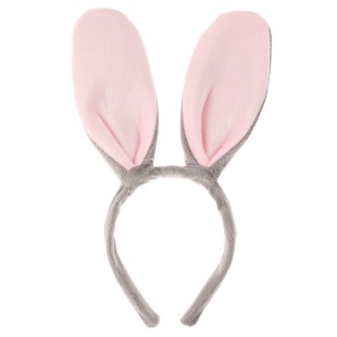 Ободок, Зайка, Серый/Розовый, 1 шт. 