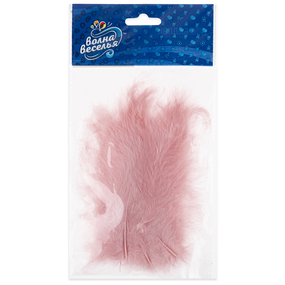 Перья, Премиум, Пыльная роза, 12-15 см, 30 шт.