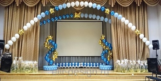 Оформление выпускного воздушными шарами