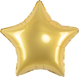 Шар (18''/46 см) Звезда, Яркое золото, Сатин, 1 шт.