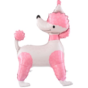 Шар 3D (33''/84 см) Пудель в колпачке, Розовый, 1 шт. в уп.