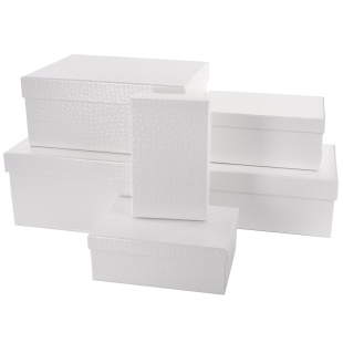 Набор коробок Отличный подарок, Белый, 32*25*14 см, 6 шт. в упак. 