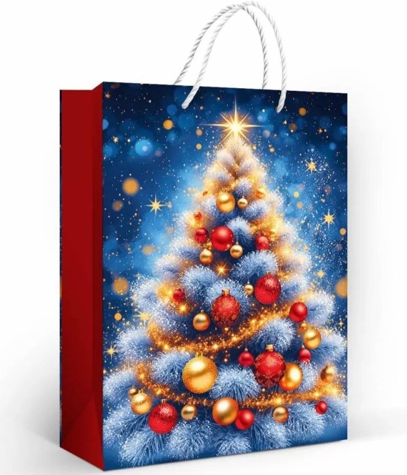 Пакет подарочный, Праздничное сияние (елочка), 31*22 см, 1 шт.