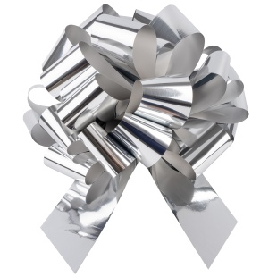 Бант Шар, Серебро, Металлик, 36 см, 1 шт. в упак. 