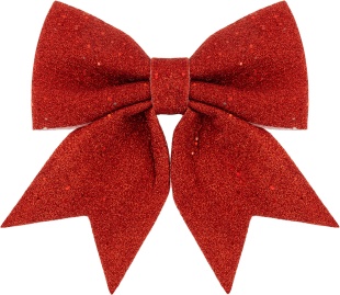 Декоративный бант Праздничный, Красный, с блестками, 20*25 см, 1 шт. в упак. 