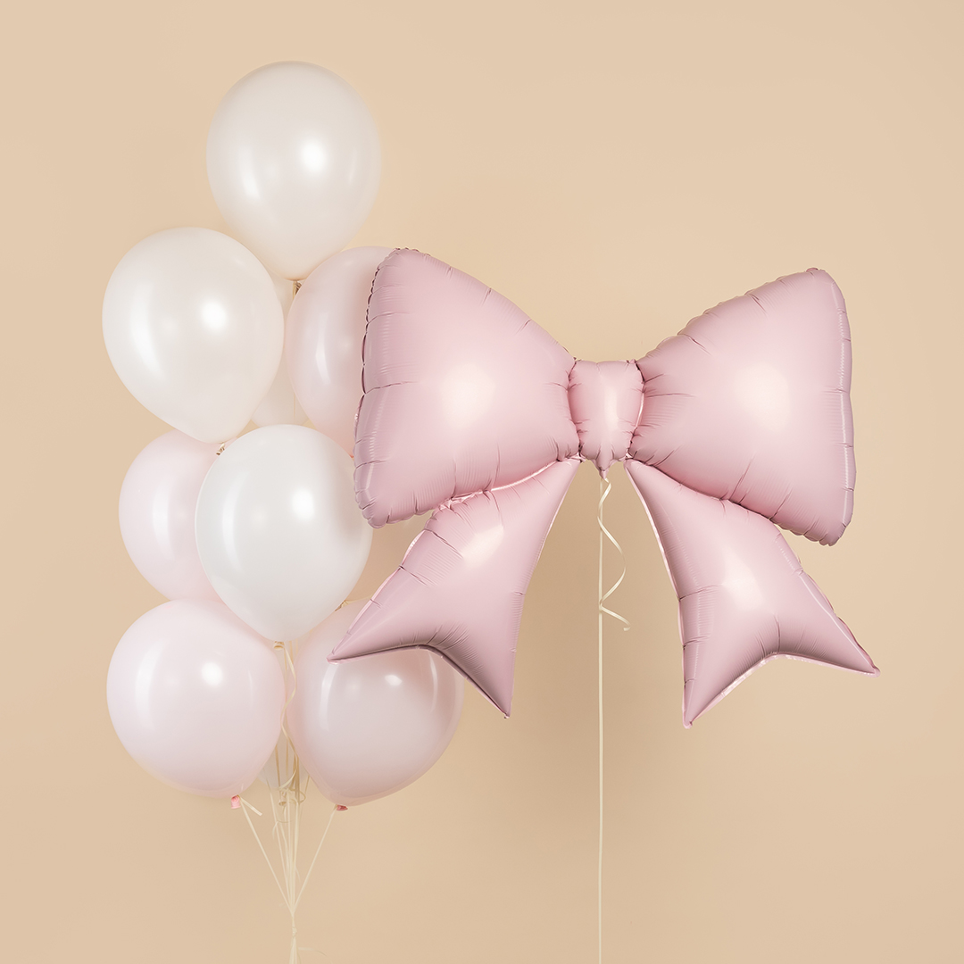 Шар (39''/99 см) Фигура, Бант, Зефирный, 1 шт. в уп.