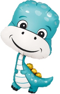 Шар (15''/38 см) Мини-фигура, Динозаврик, 1 шт.