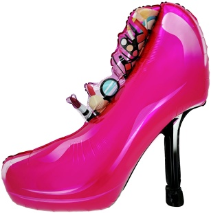 Шар (31''/79 см) Фигура, Туфелька, Розовый, 1 шт.