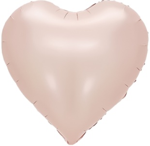 Шар (18''/46 см) Сердце, Пыльная роза, Сатин, 1 шт.