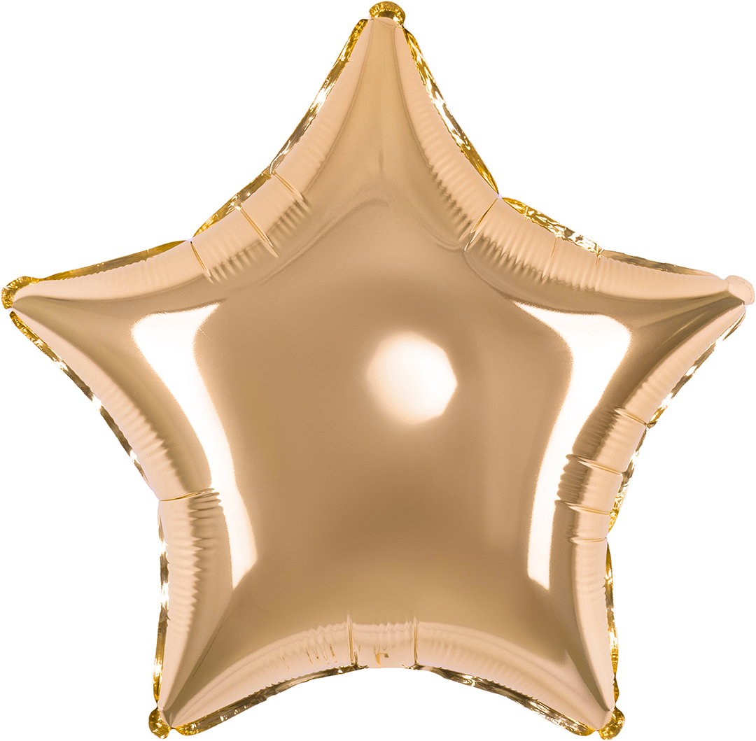 Шар (18''/46 см) Звезда, Античное золото, 1 шт.