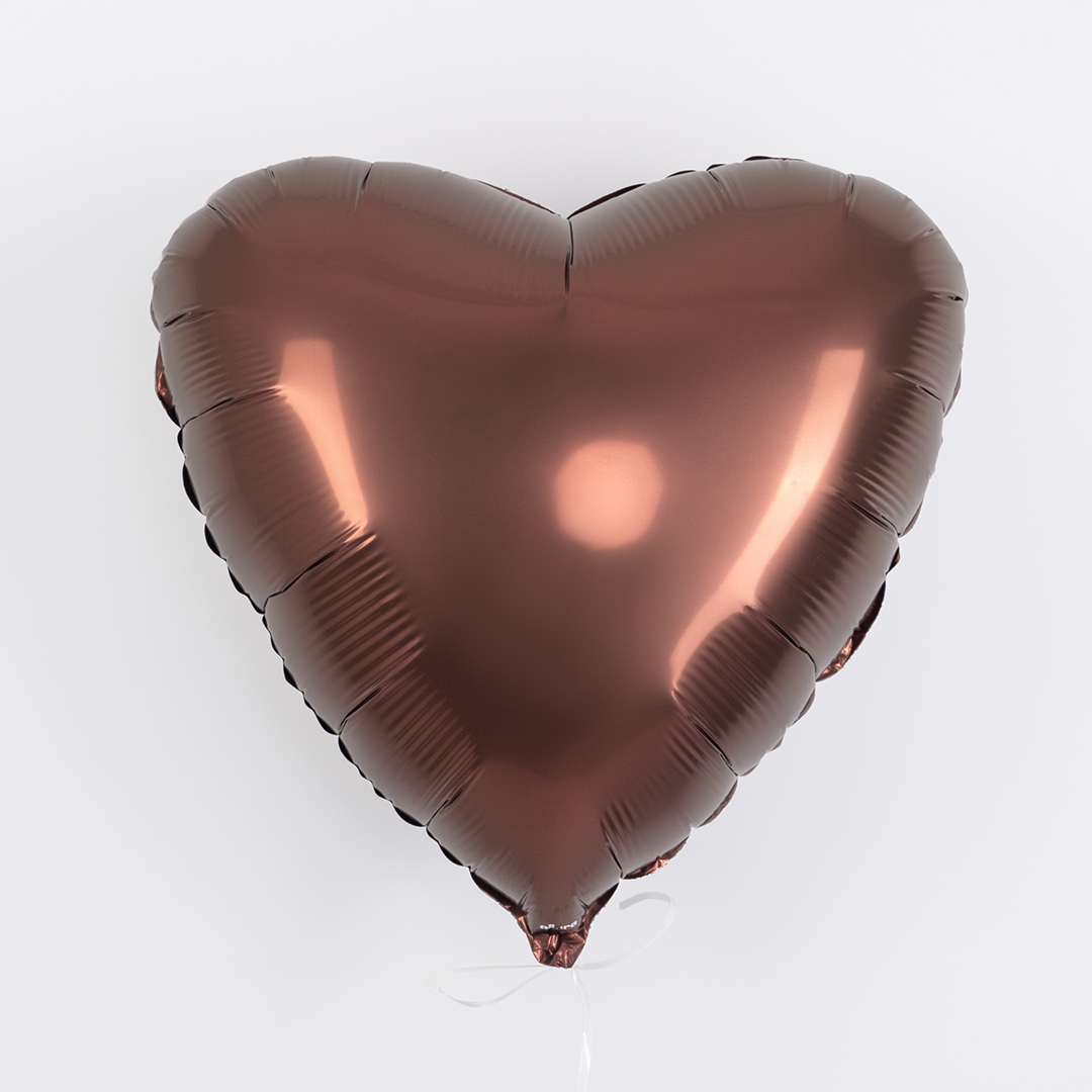 Шар (19''/48 см) Сердце, Каштан, Бохо, 1 шт.
