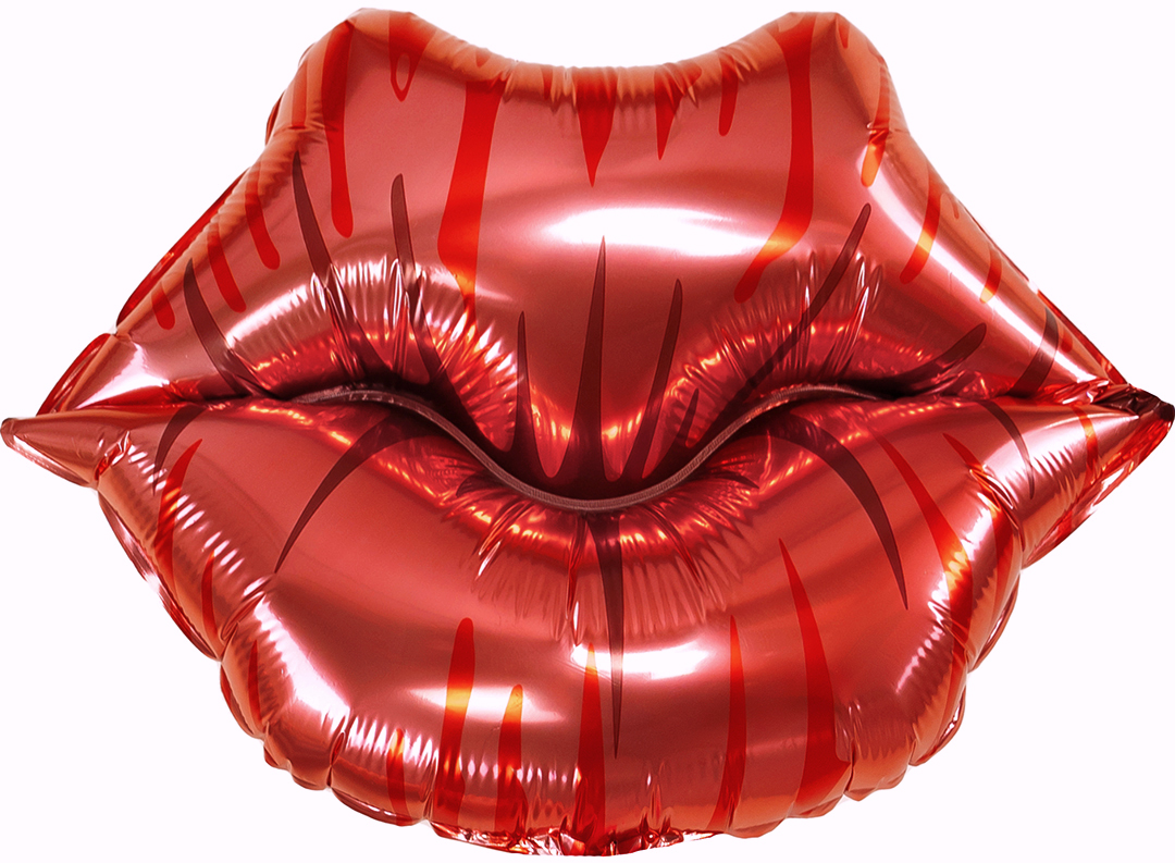Шар (28''/71 см) Фигура, Губы, Поцелуй, 1 шт.