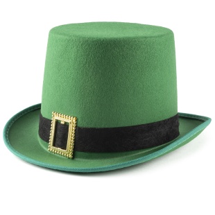 Шляпа Цилиндр, с золотой пряжкой, Зеленый, 56-58 разм., 1 шт. 