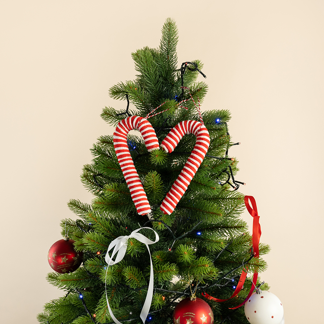 Декоративное украшение, Леденец трость, Красный/Белый, 9*19 см, 1 шт. в упак.  Декоративное украшение, Леденец трость, Красный/Белый, 9*19 см, 1 шт. в упак.