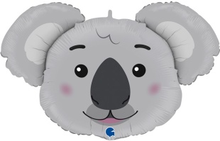Шар (13''/33 см) Мини-фигура, Голова, Коала, 1 шт.