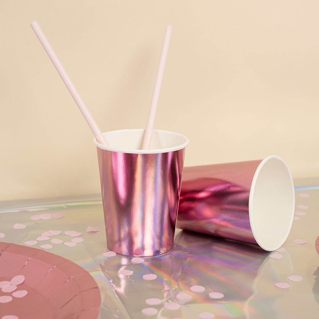 Стаканы (250 мл) Розовый, Металлик, 6 шт.