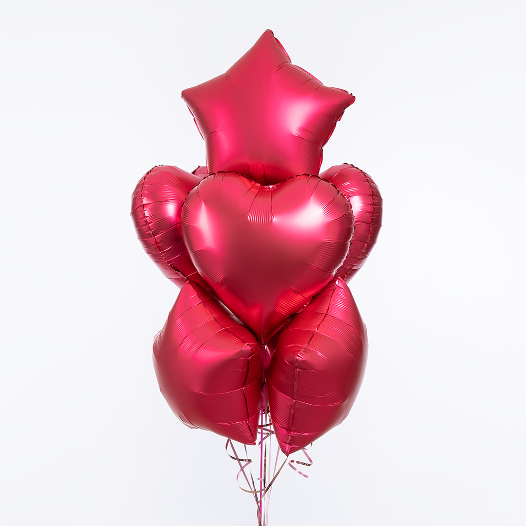 Шар (18''/46 см) Сердце, Красный, Сатин, 1 шт.