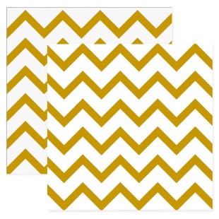 Сервировочные салфетки, Белые зигзаги, Золото, 33*33 см, 20 шт.