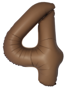 Шар (40''/102 см) Цифра, 4 Slim, Шоколад, Матовый, 1 шт. в уп.