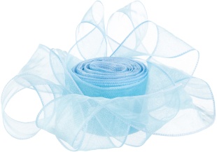 Лента органза (4 см*9,14 м) Нежная грация, Голубой, 1 шт.