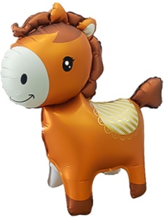 Шар (25''/64 см) Фигура 3D, Лошадка, Коричневый, 1 шт.