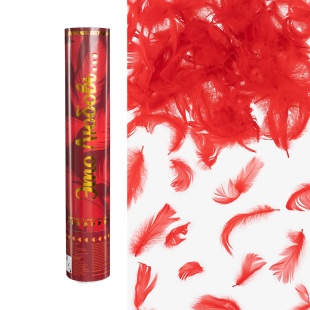 Пневмохлопушка (12/30 см), Это Любовь ..., Перья, Красный, 1 шт.