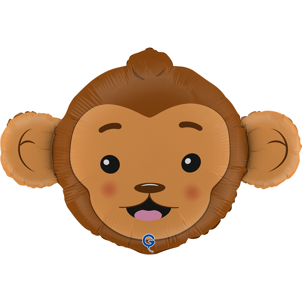 Шар (13''/33 см) Мини-фигура, Голова, Обезьянка Мартышка, 1 шт.