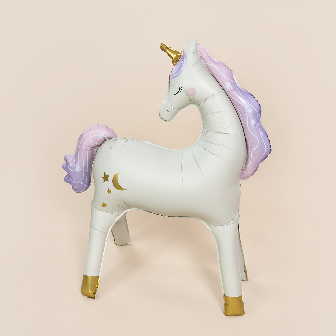 Шар (38''/97 см) Фигура 3D, Нежный единорог, Сатин, 1 шт. в уп.