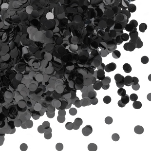 Конфетти фольга Круг, Черный, Металлик, 1 см, 50 г.