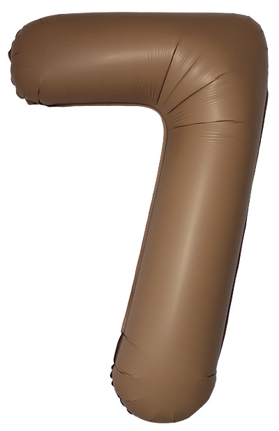 Шар (40''/102 см) Цифра, 7 Slim, Шоколад, Матовый, 1 шт.