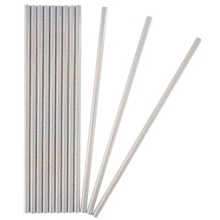 Трубочки для коктейлей, Серебро, Голография, 12 шт. в упак. 