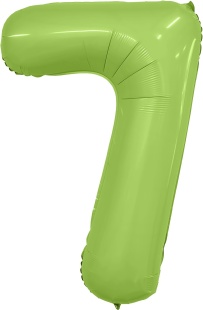 Шар (40''/102 см) Цифра, 7 Slim, Мистик, Фисташка, Сатин, 1 шт. в уп.