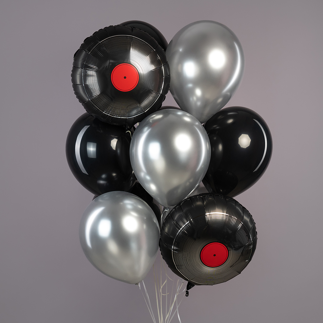 Шар (18''/46 см) Круг, Грампластинка, 1 шт.